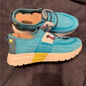 Hey Dude Women’s Teal and Yellow Athletic Shoes